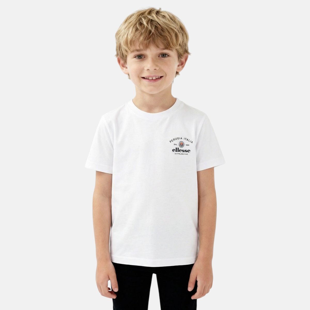 T-shirt manches courtes imprimé, col rond TEAM blanc, ELLESSE