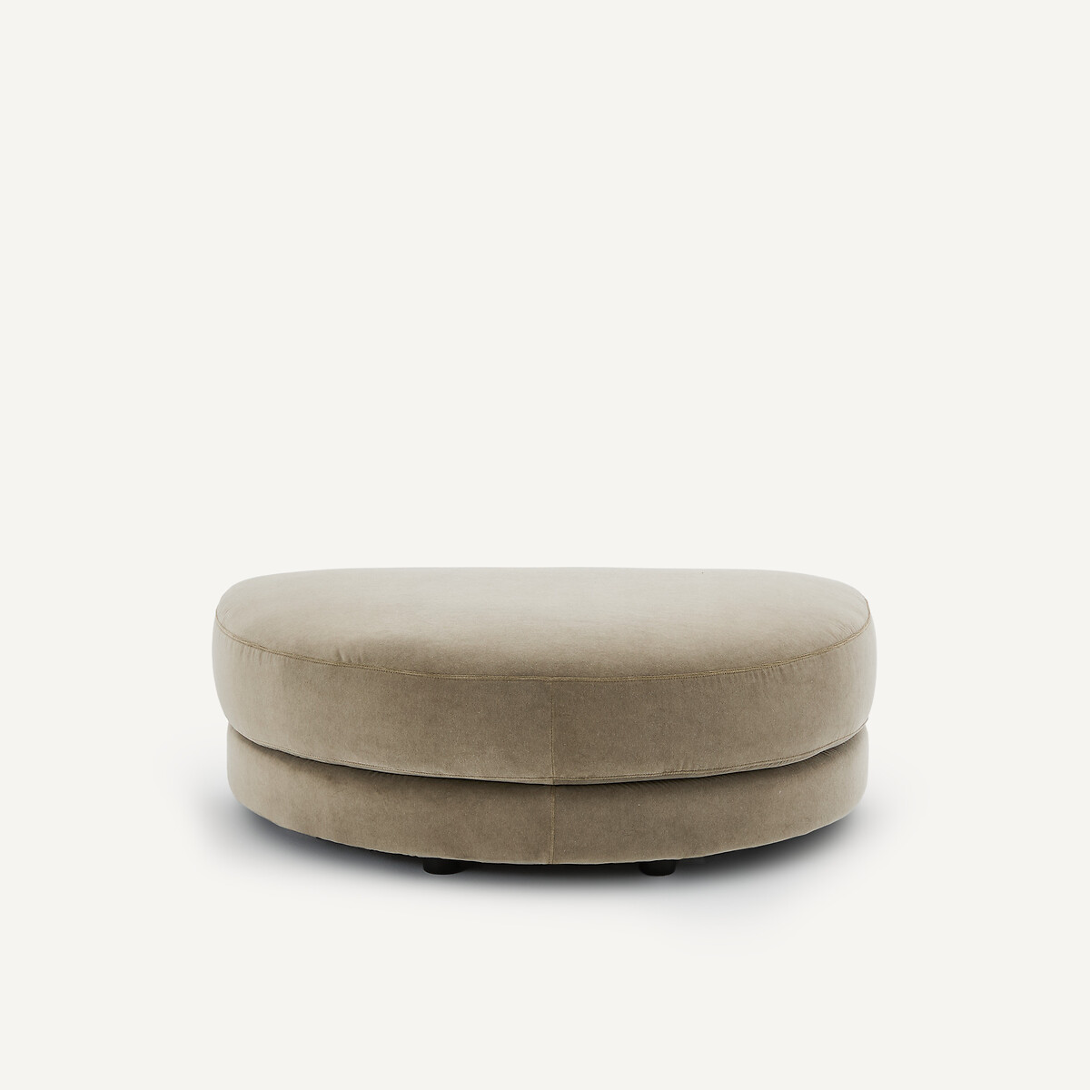 Modulaire voetensteun in stonewashed fluweel, TIBERIO grijs shiitaké, AM.PM