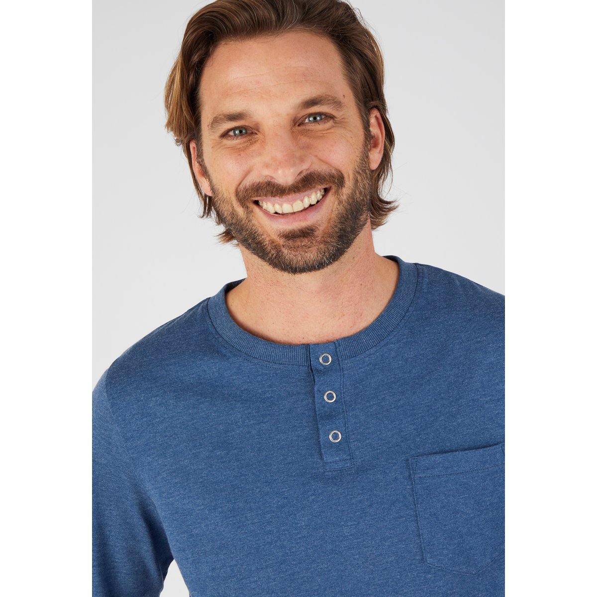 Pyjama en maille jersey bleu marine, DAMART