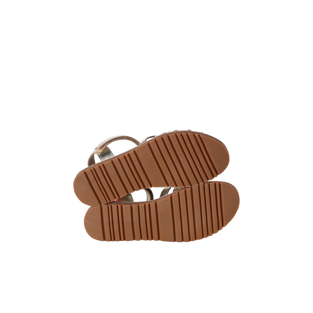 Sandales scratchées cuir or, VERTBAUDET