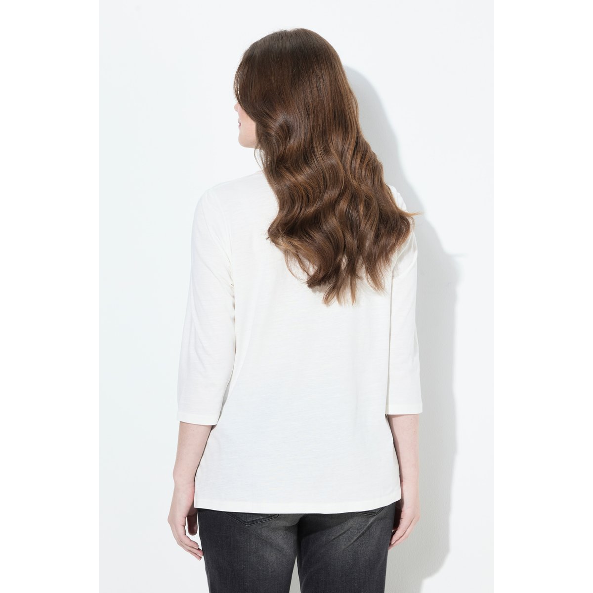 T-shirt à message blanc cassé, ULLA POPKEN