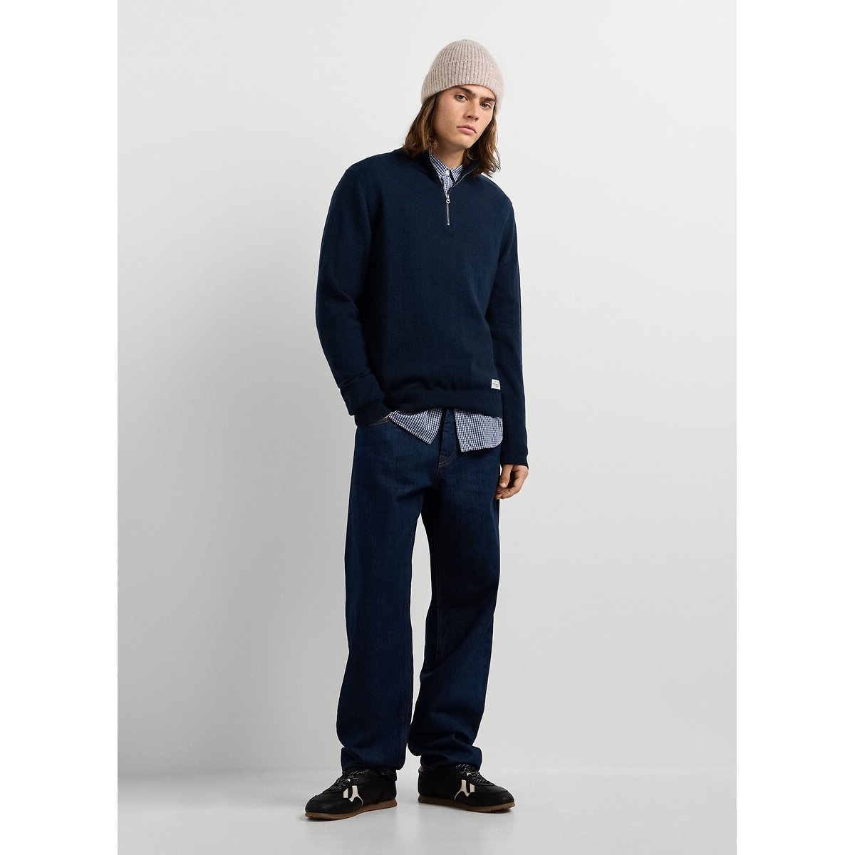 Sweat zippé col montant bleu marine, PEPE JEANS