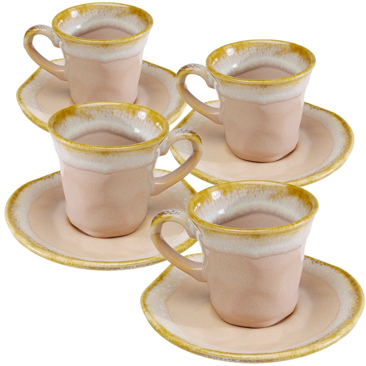 Lot de 4 tasses à café, NALA rose, KARE DESIGN
