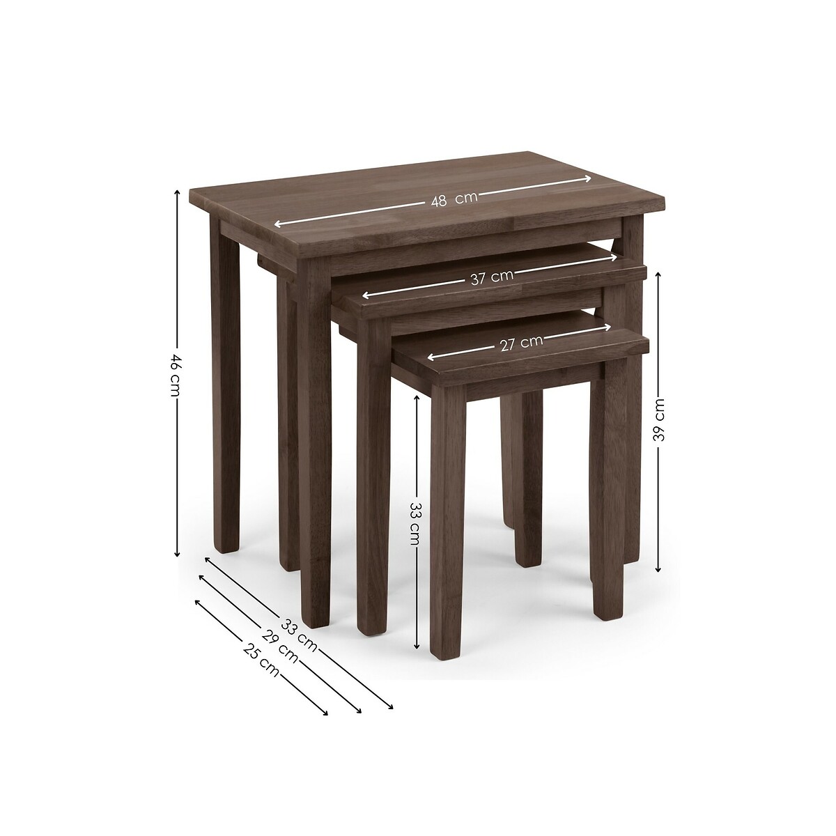 Calia Walnut Nesting Side Tables (Set of 3) walnut, SO'HOME