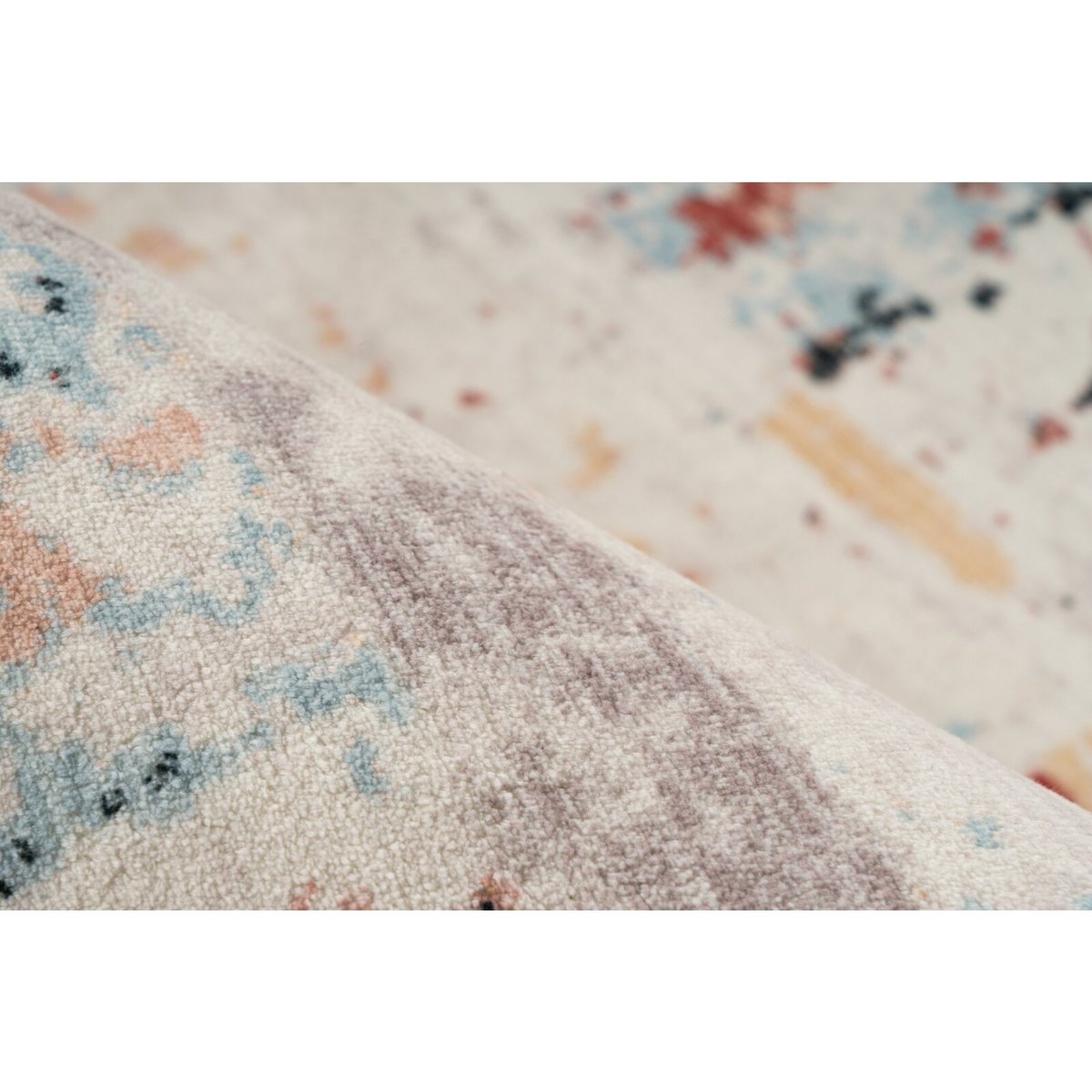 Tapis rectangulaire fait main, PIEMONT multicolore, RECOLLECTION