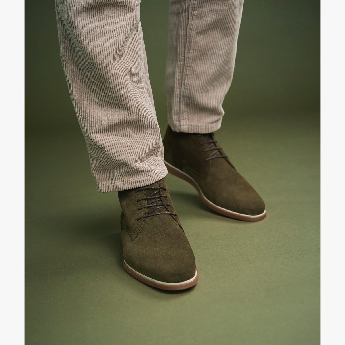 Boots À Talon en cuir ARMEL vert kaki, BOCAGE