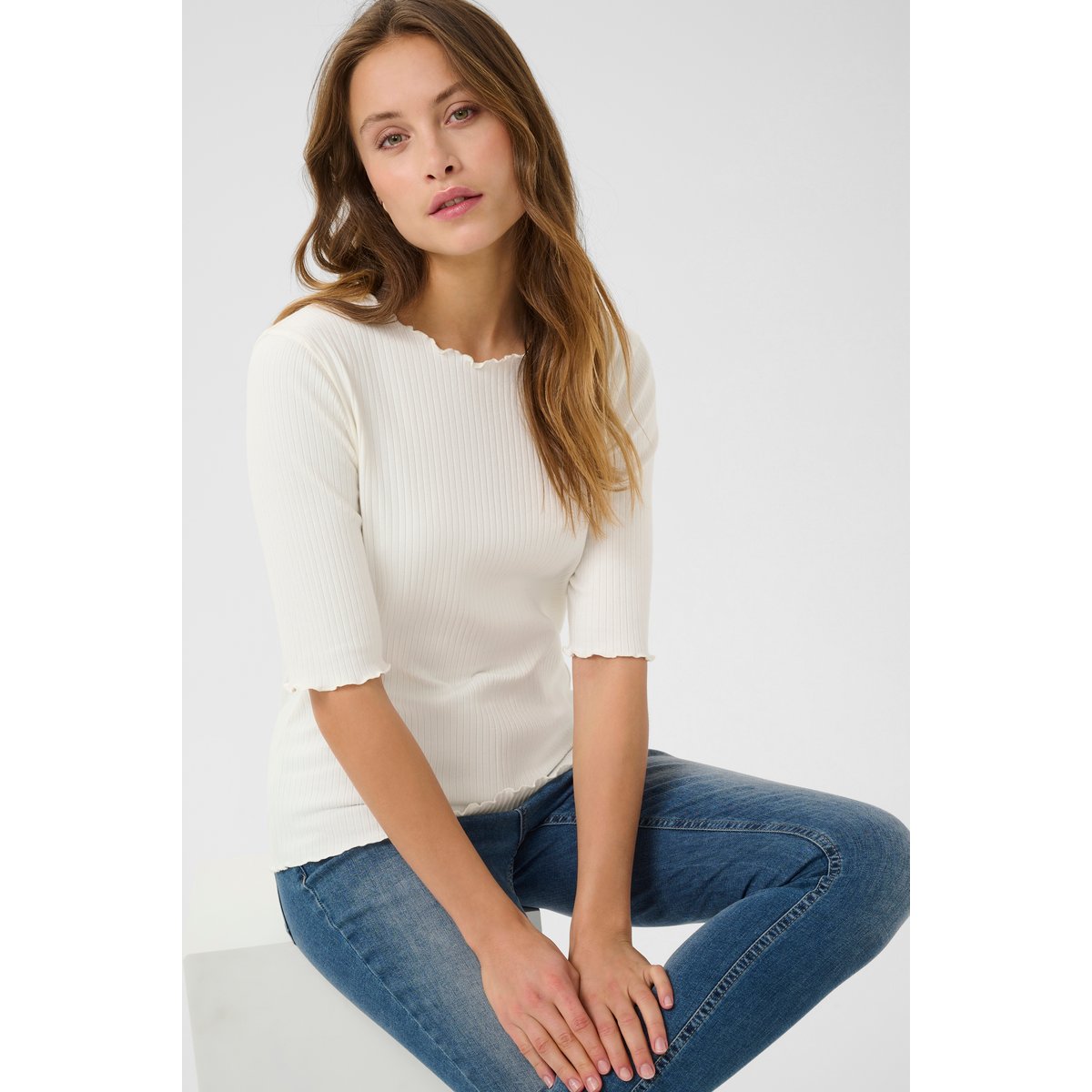 T-shirt à manches courtes blanc spring gardenia, CULTURE