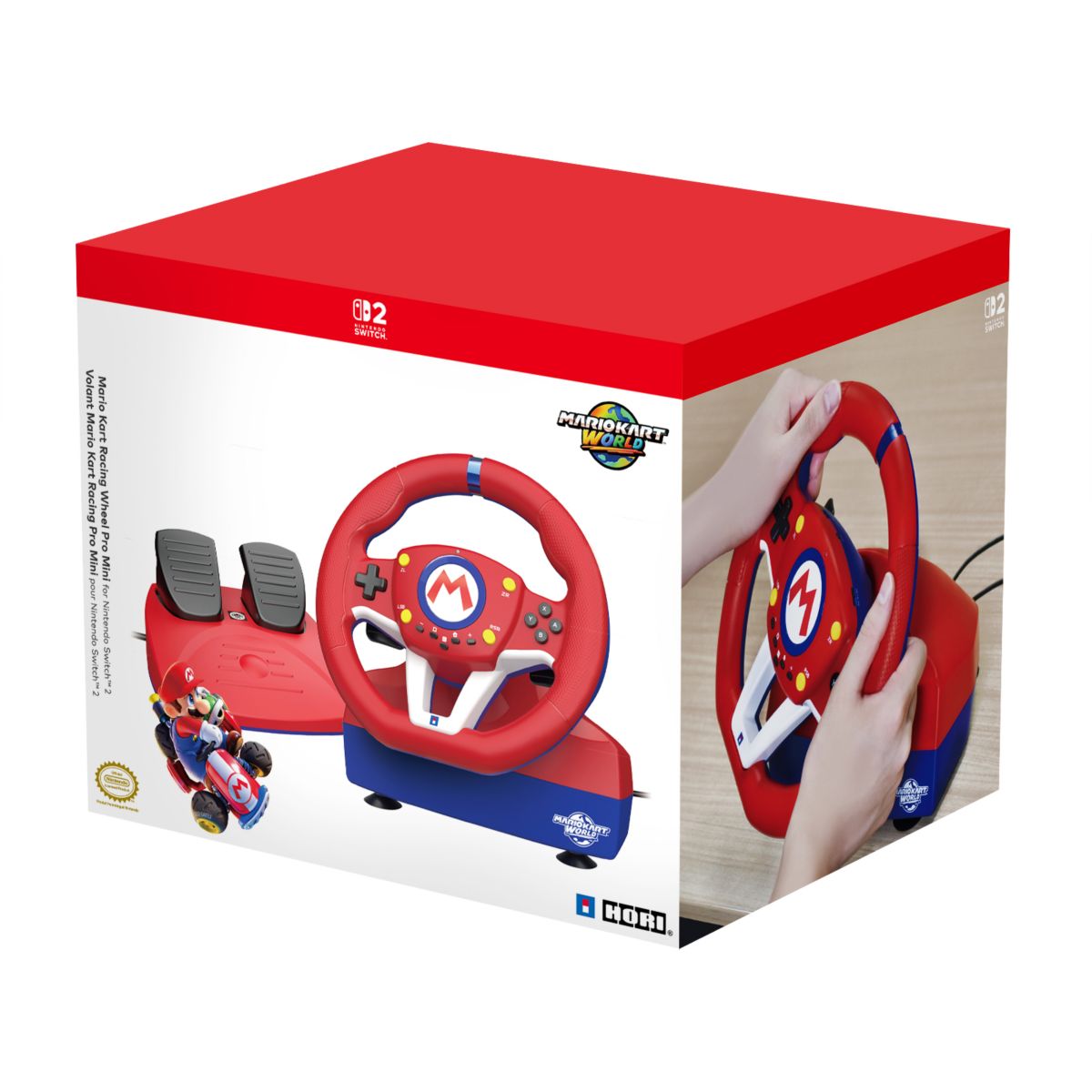 Volant + Pédalier Mario Kart Racing Wheel Pro Mini couleur unique, HORI