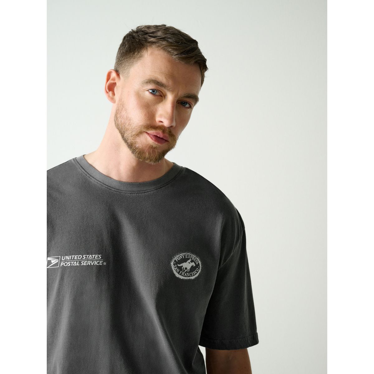 T-shirt motif us postal service sous licence timbres gris, NEXT