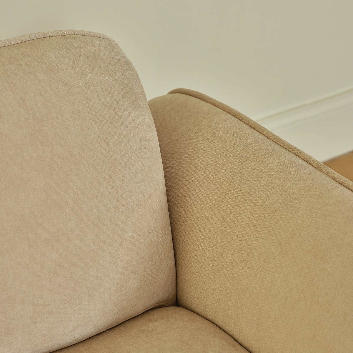 Canapé droit 3 places en velours HECTOR beige chiné, BERAH GETAH