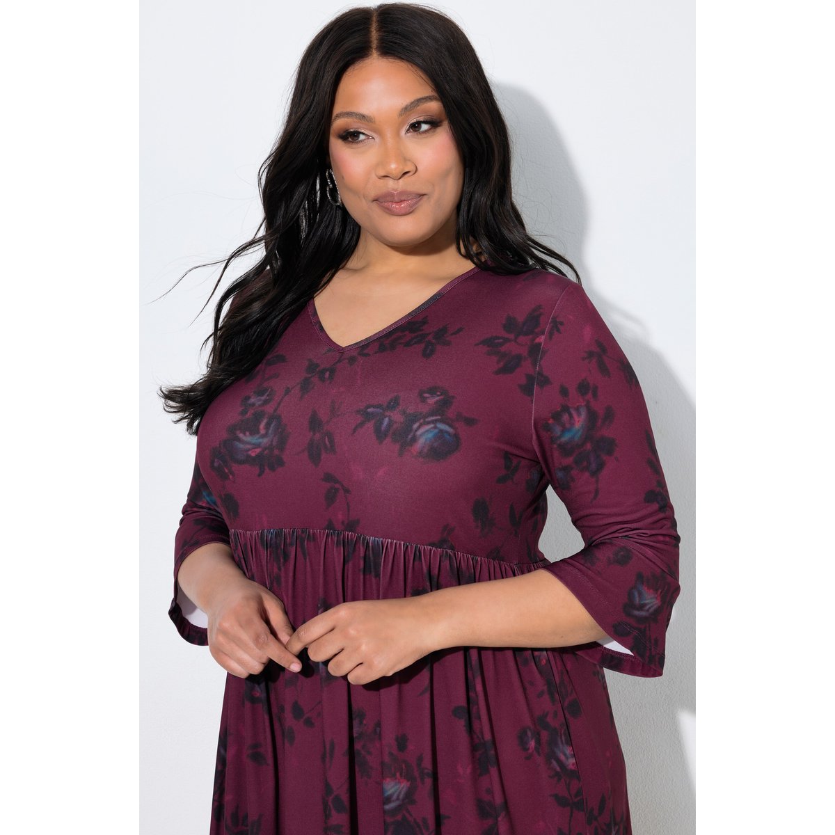 Robe maxi en jersey rouge vin foncé, ULLA POPKEN