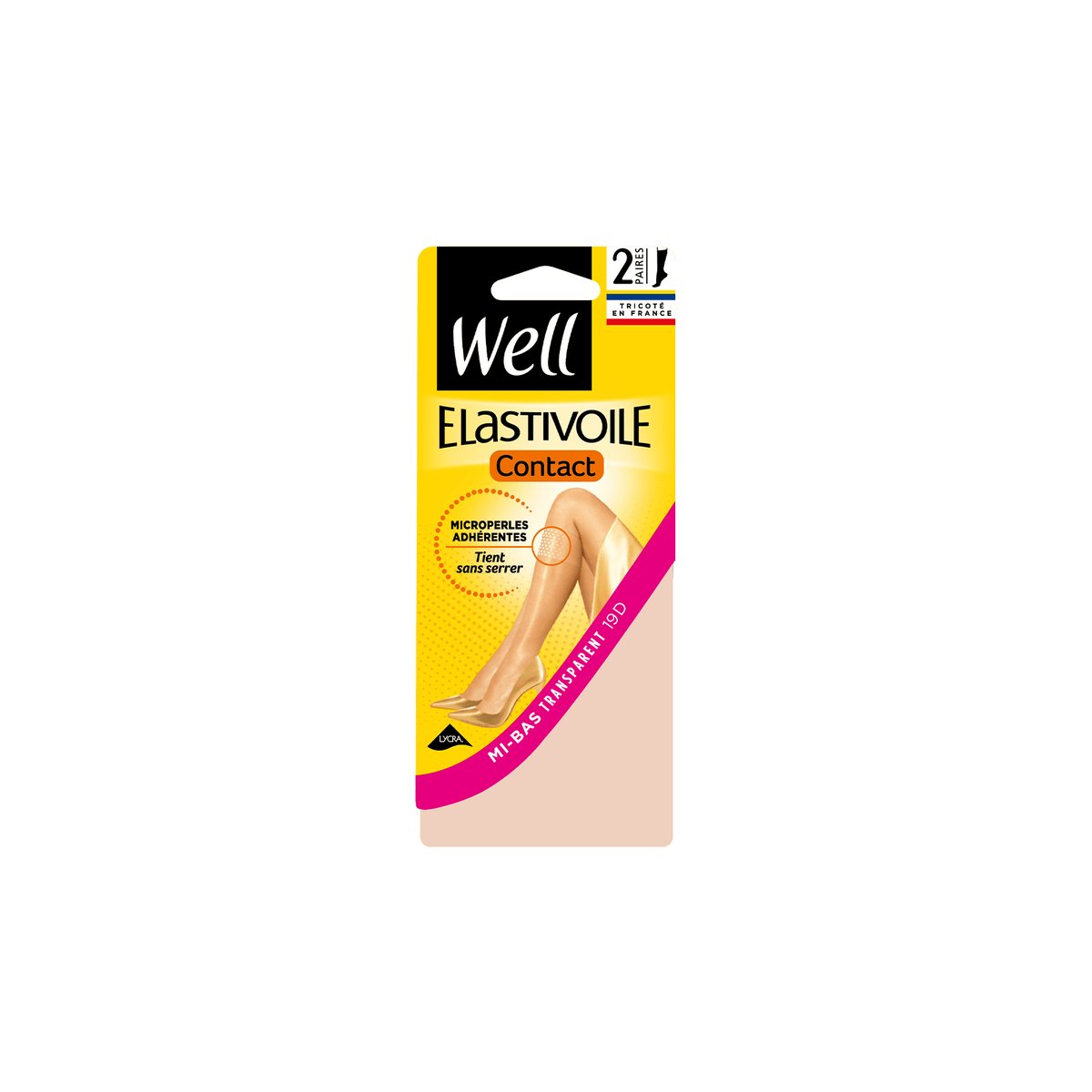 Lot de 2 paires de mi-bas ELASTIVOILE beige naturel, WELL