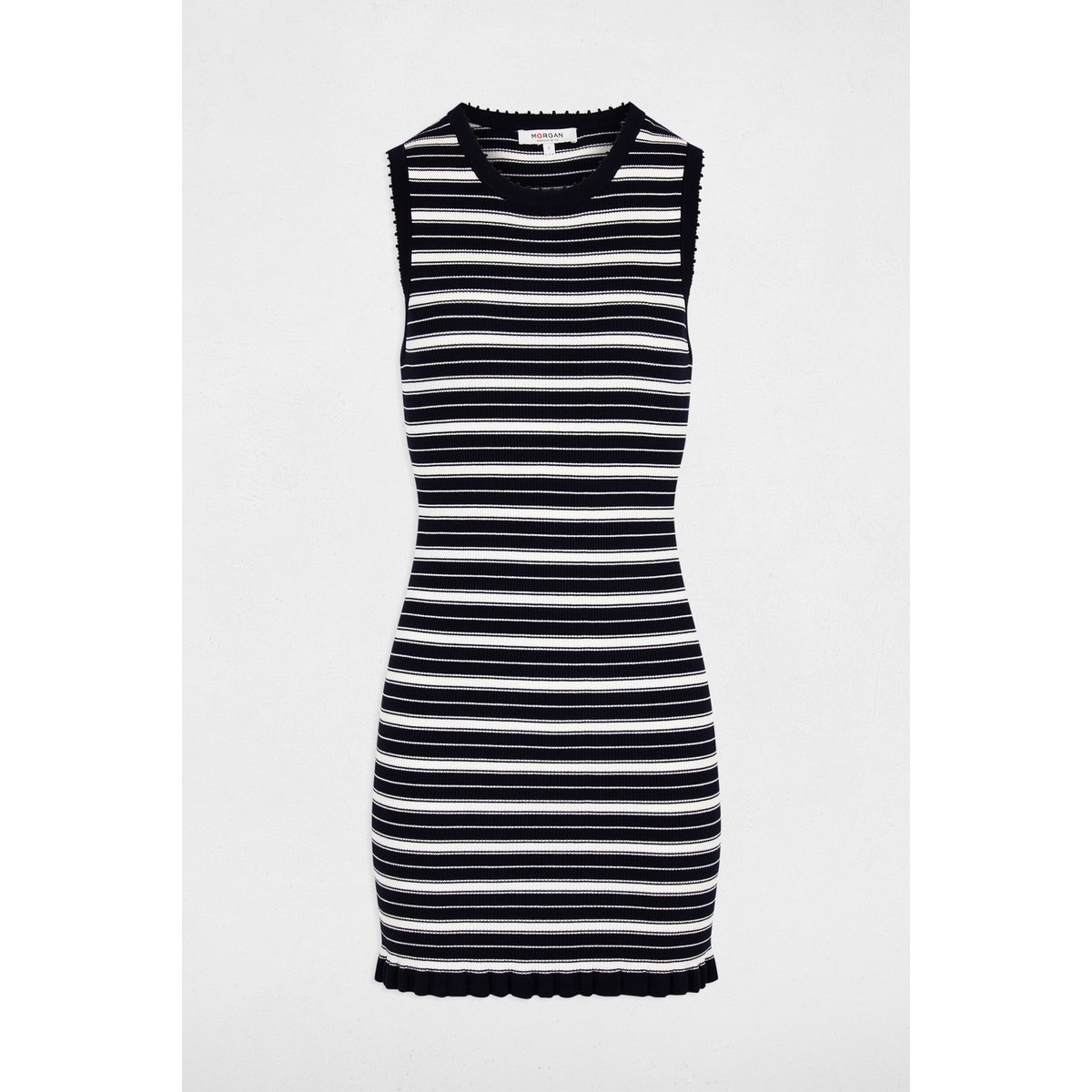 Robe tricot sans manches bleu marine, MORGAN