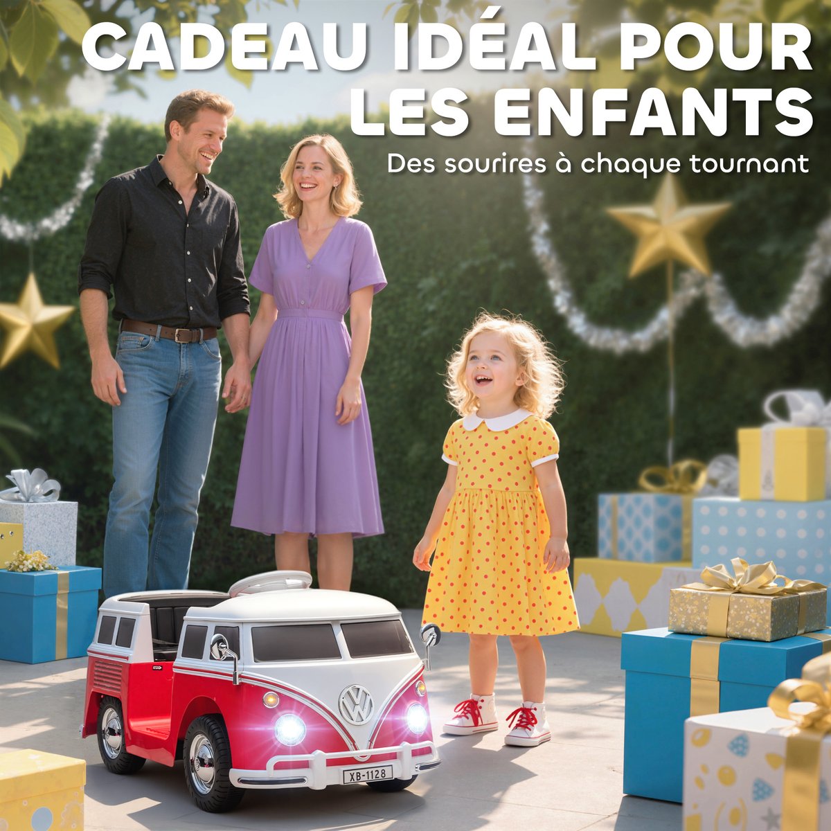 Voiture électrique à conducteur assis Métal rouge, AIYAPLAY