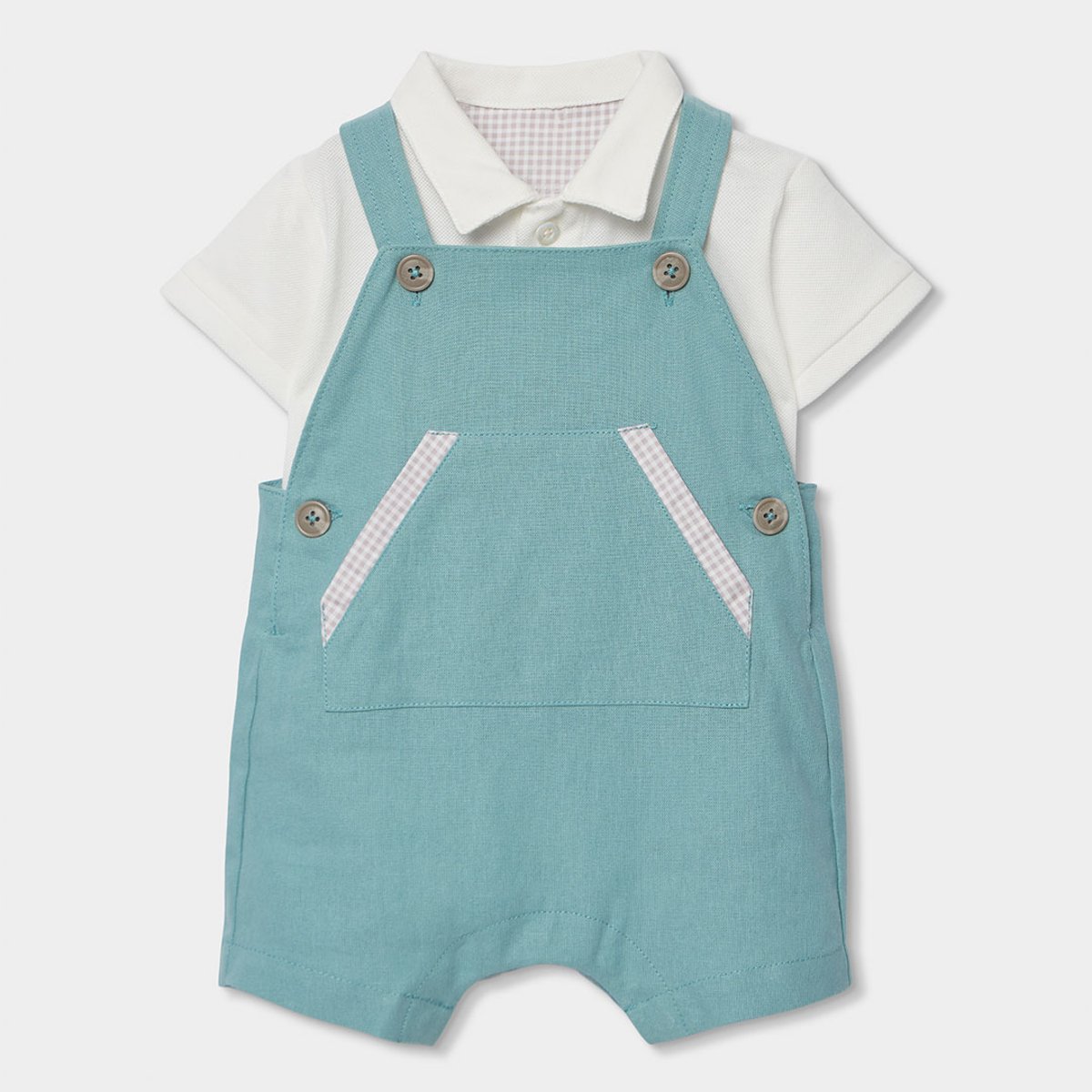 Ensemble bébé polo et salopette vert, BOBOLI