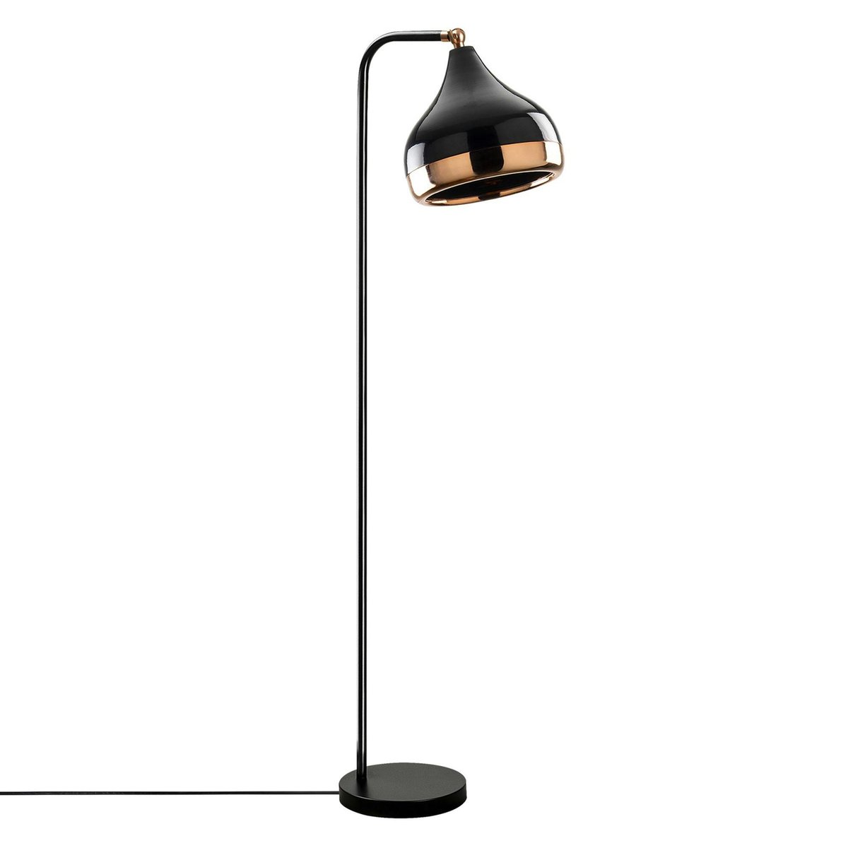 Lampadaire design noir et doré à tête orientable SILE noir, PIER IMPORT