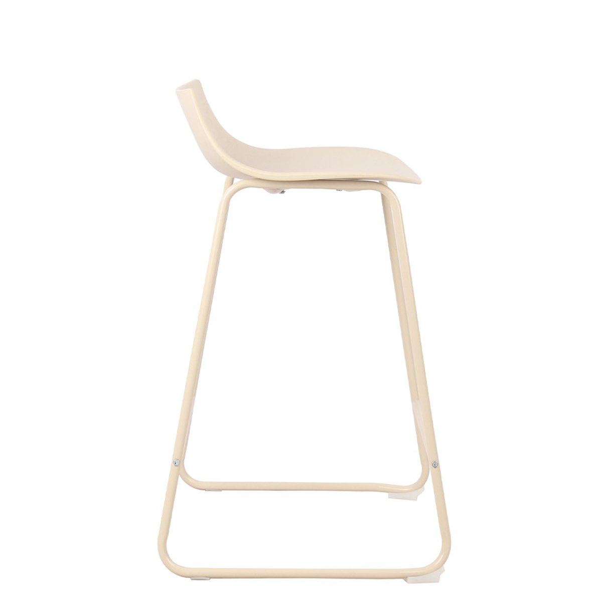 Lot de 4 chaises de bar en plastique et métal H66cm- LAMER beige, DRAWER
