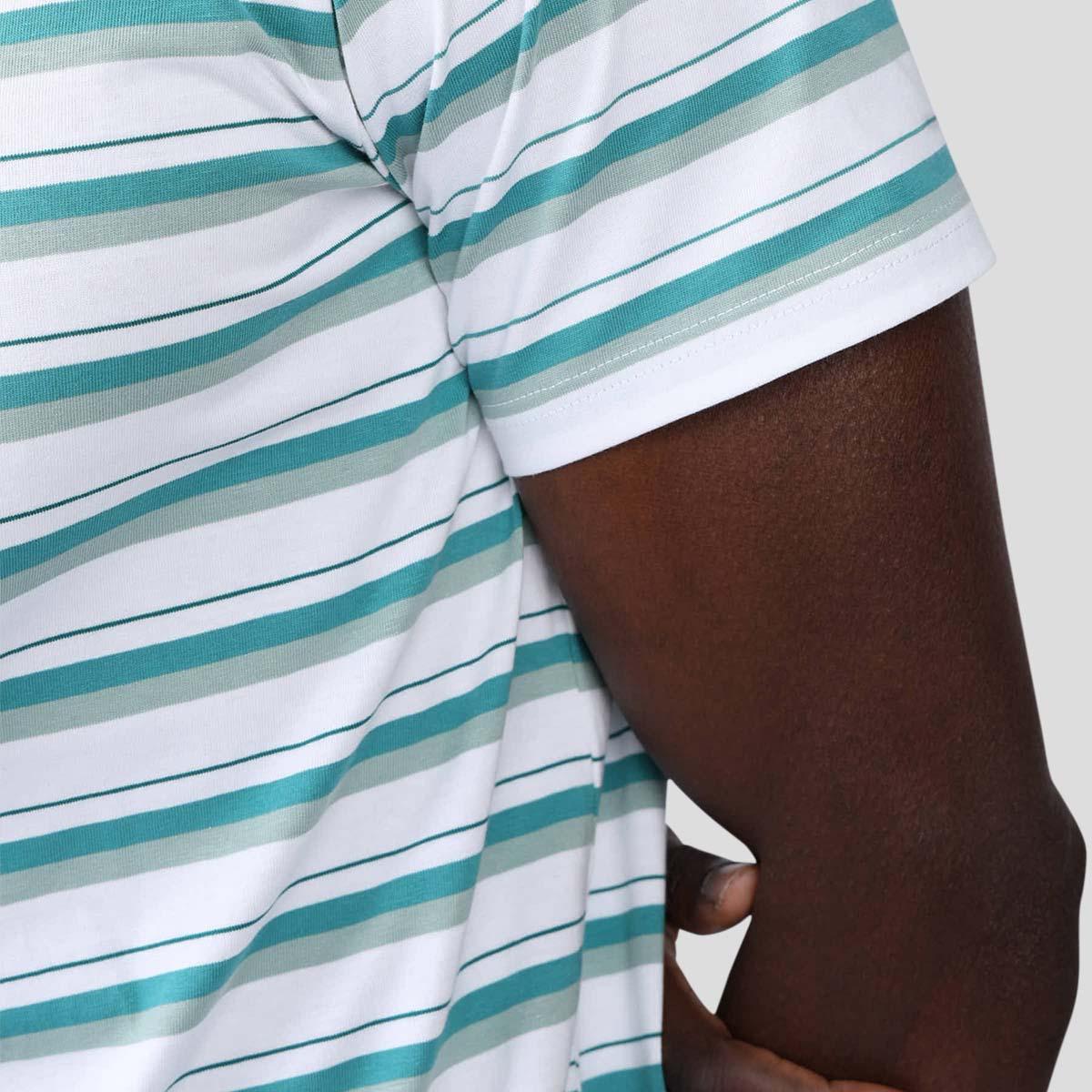 T-shirt rayé turquoise, MISE AU GREEN