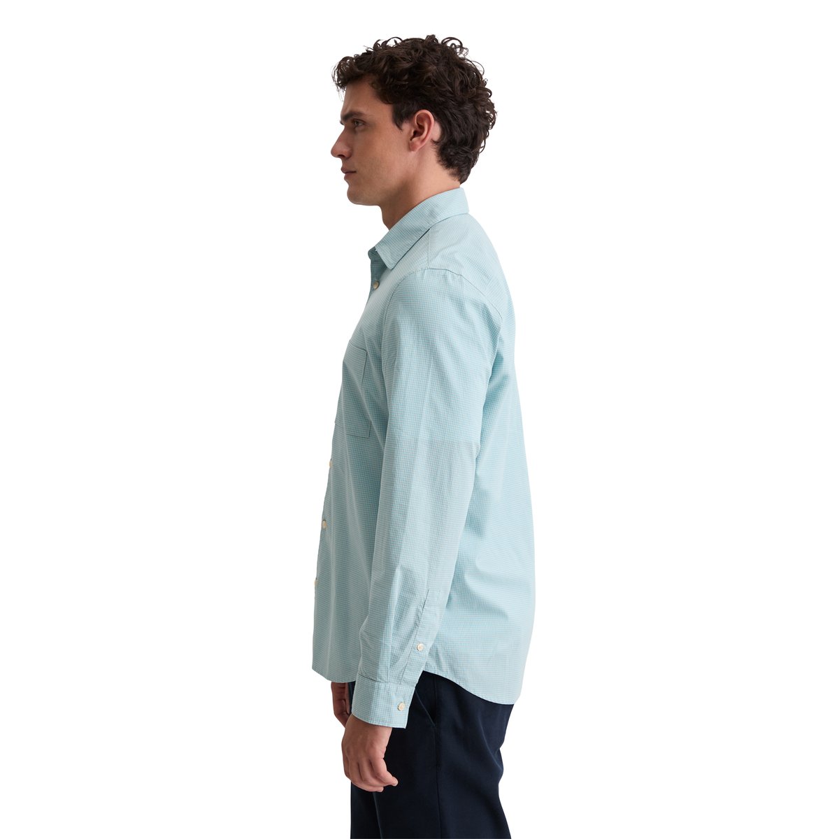 Chemise regular en carreaux vichy bleu clair, MARC O'POLO