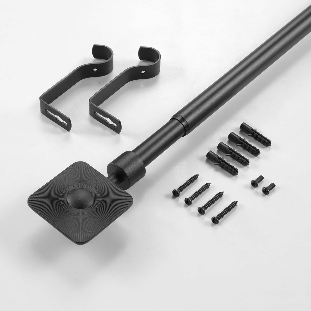Tringle extensible en kit - 120-210 cm noir, DOUCEUR D'INTÉRIEUR