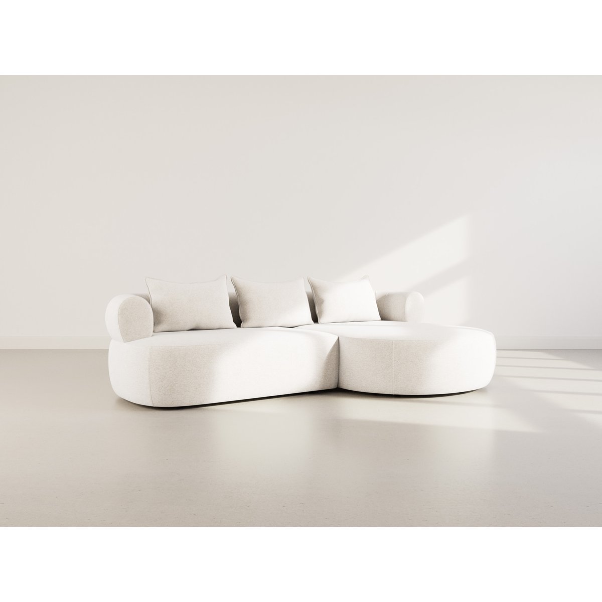 Canapé d'Angle droit 4 places - ANGELA beige, BEST MOBILIER