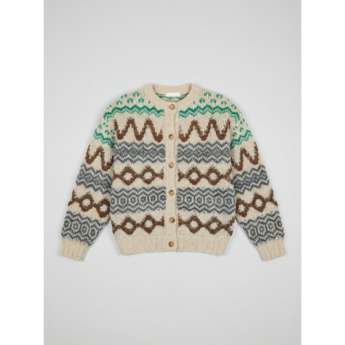 Maeko Crew Neck Cardigan multi-coloured, LEON & HARPER