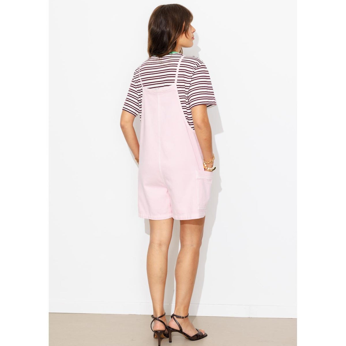 Combishort en toile rose pâle, PROMOD