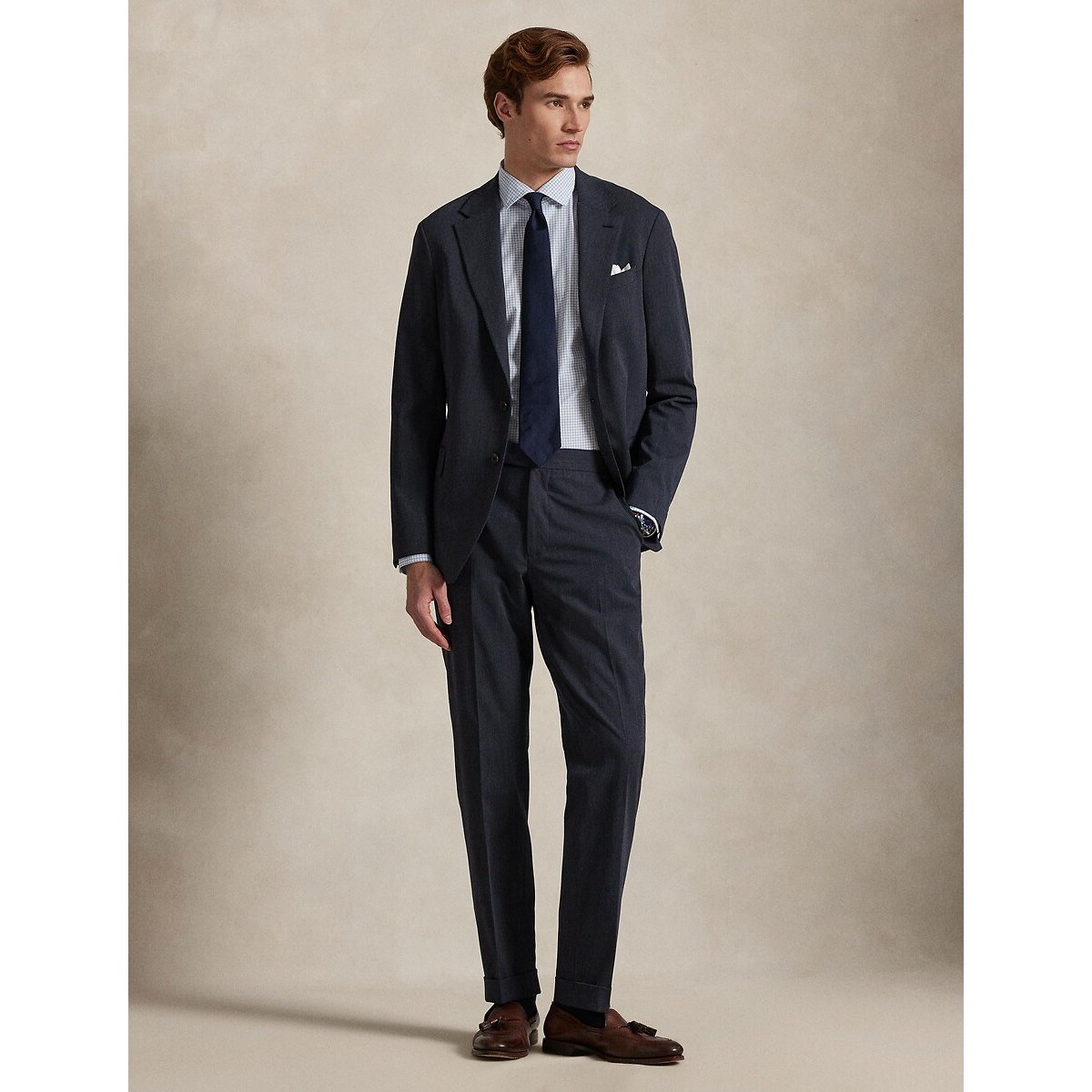 Chemise manches longues en popeline bleu/blanc, POLO RALPH LAUREN