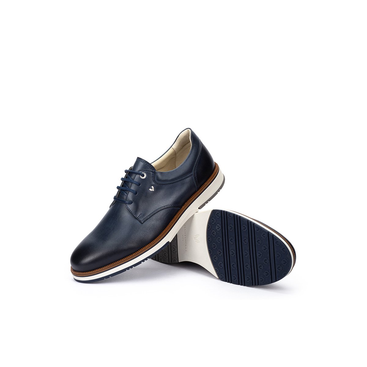 Chaussures à lacets cuir Fulton blue, MARTINELLI