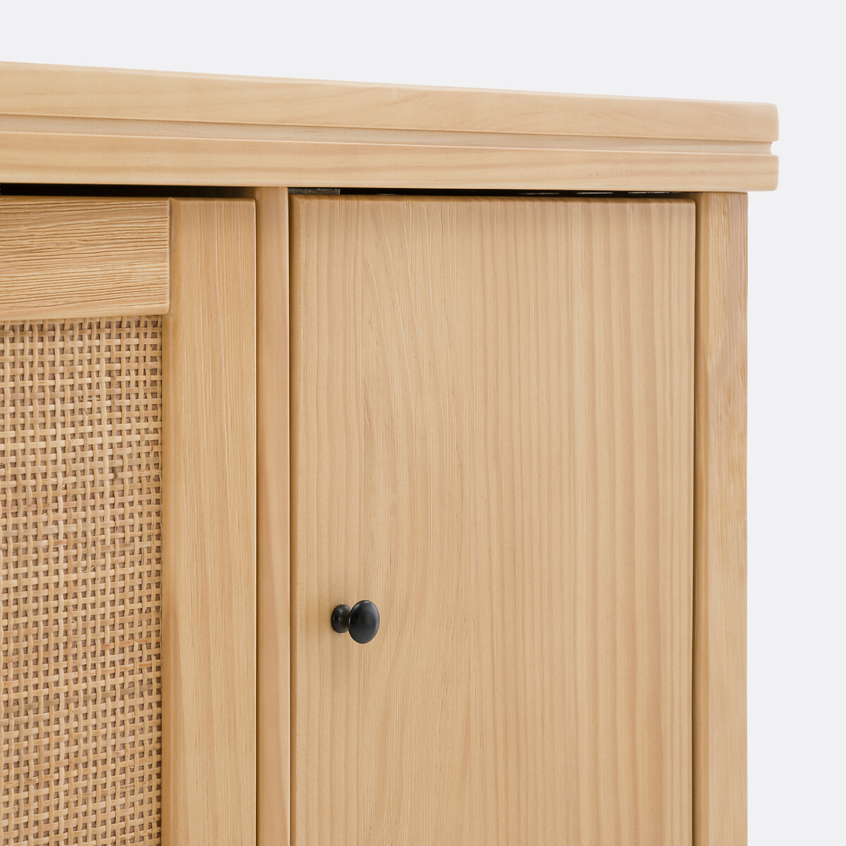 Sapateira, pinho maciço e cana de rattan, Gabin natural, LA REDOUTE INTERIEURS