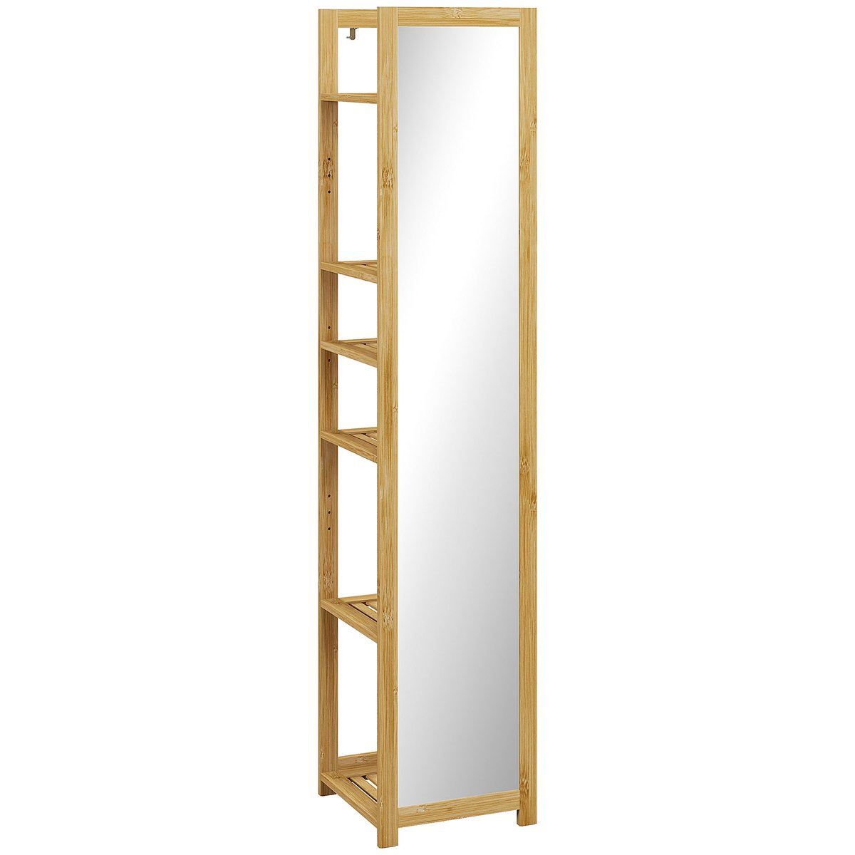 Miroir en pied Bambou Bois naturel bois naturel, HOMCOM