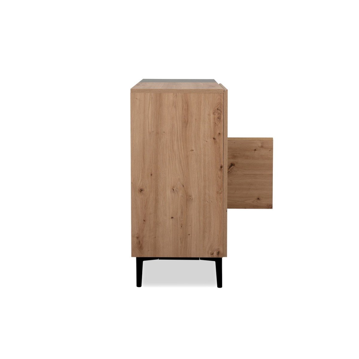 Buffet Haut 2 Portes 2 Niches L80 cm - Nola bois clair, CALICOSY