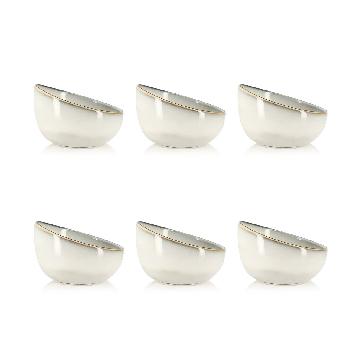 Lot de 6 coupelles en grès 12cm, BORAL beige, OGO LIVING