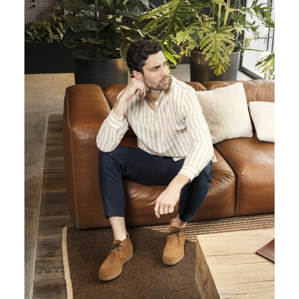 Bottines daim SAHARA marron clair, FINSBURY