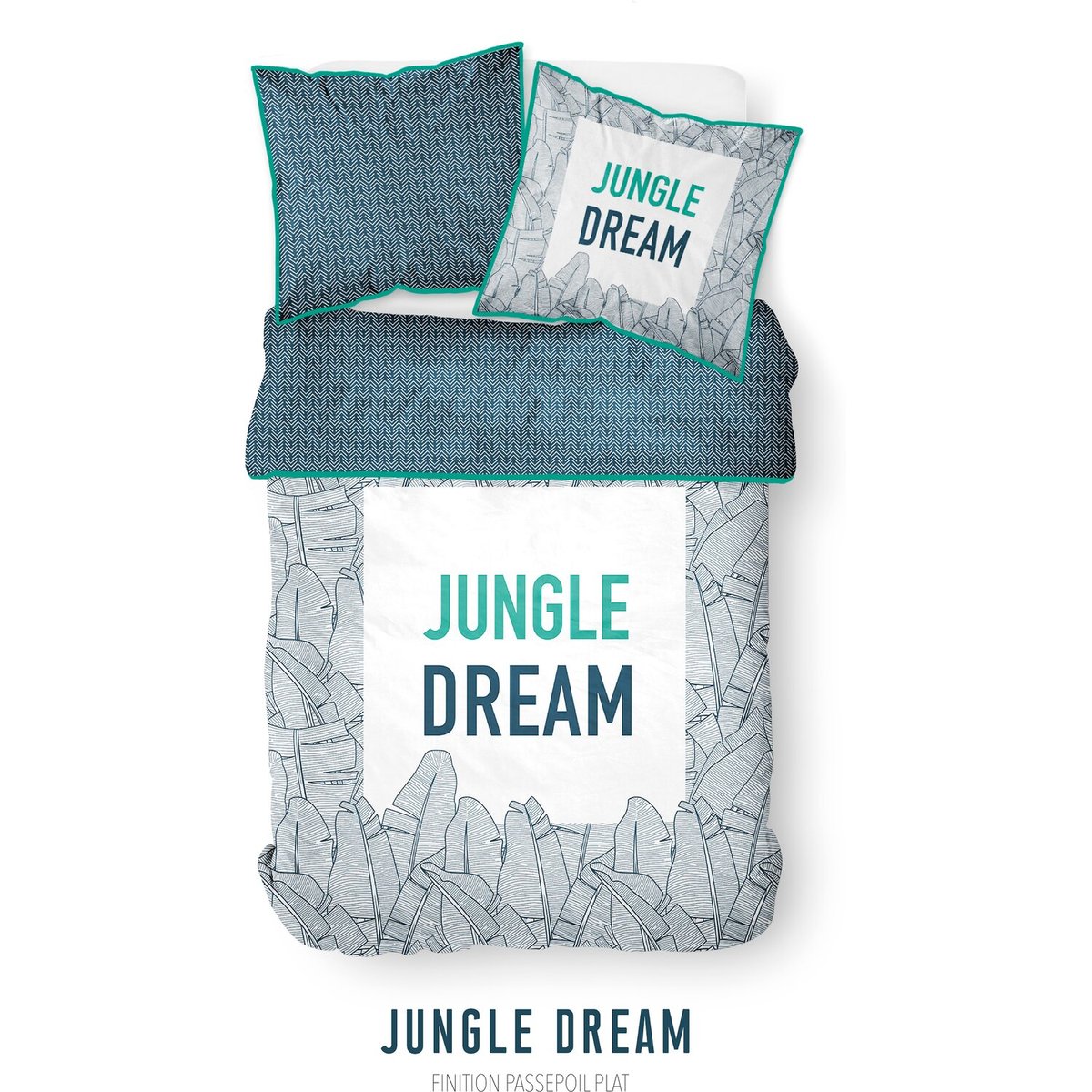 housse de couette avec taie(s) en coton, Jungle Dream blanc, C DESIGN HOME TEXTILE
