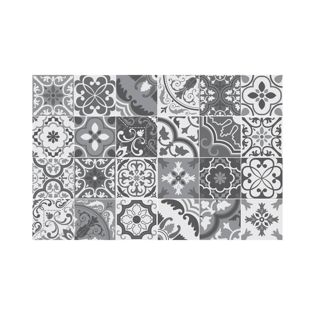 Tapis vinyle MOSAIQUE gris, ATMOSPHERA