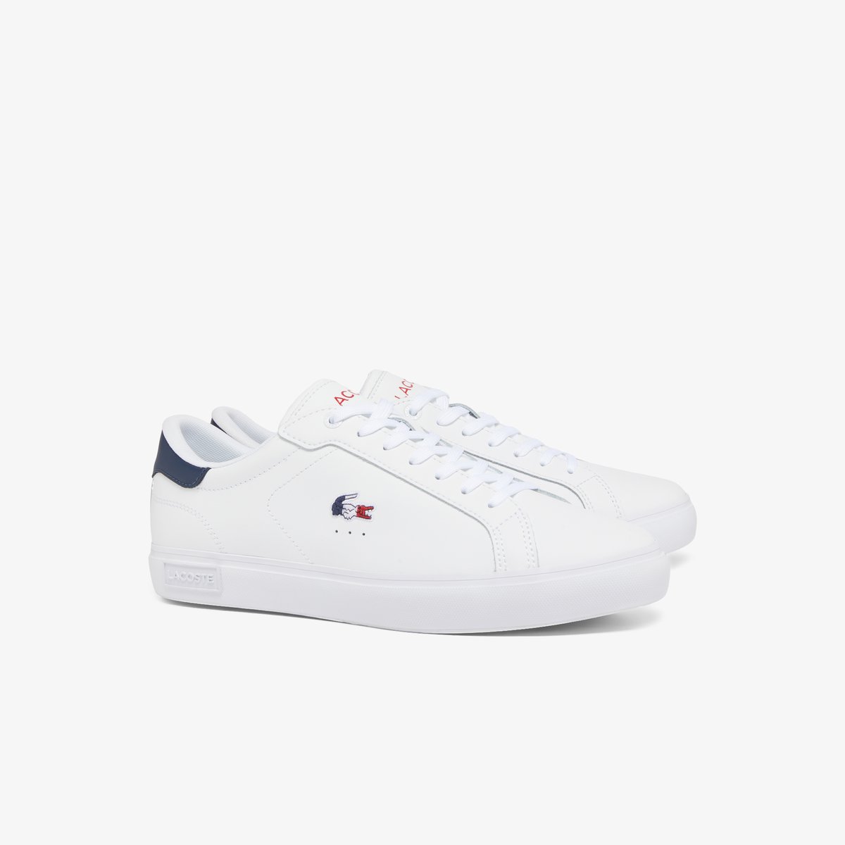 Sneakers Powercourt homme en cuir blanc-407, LACOSTE