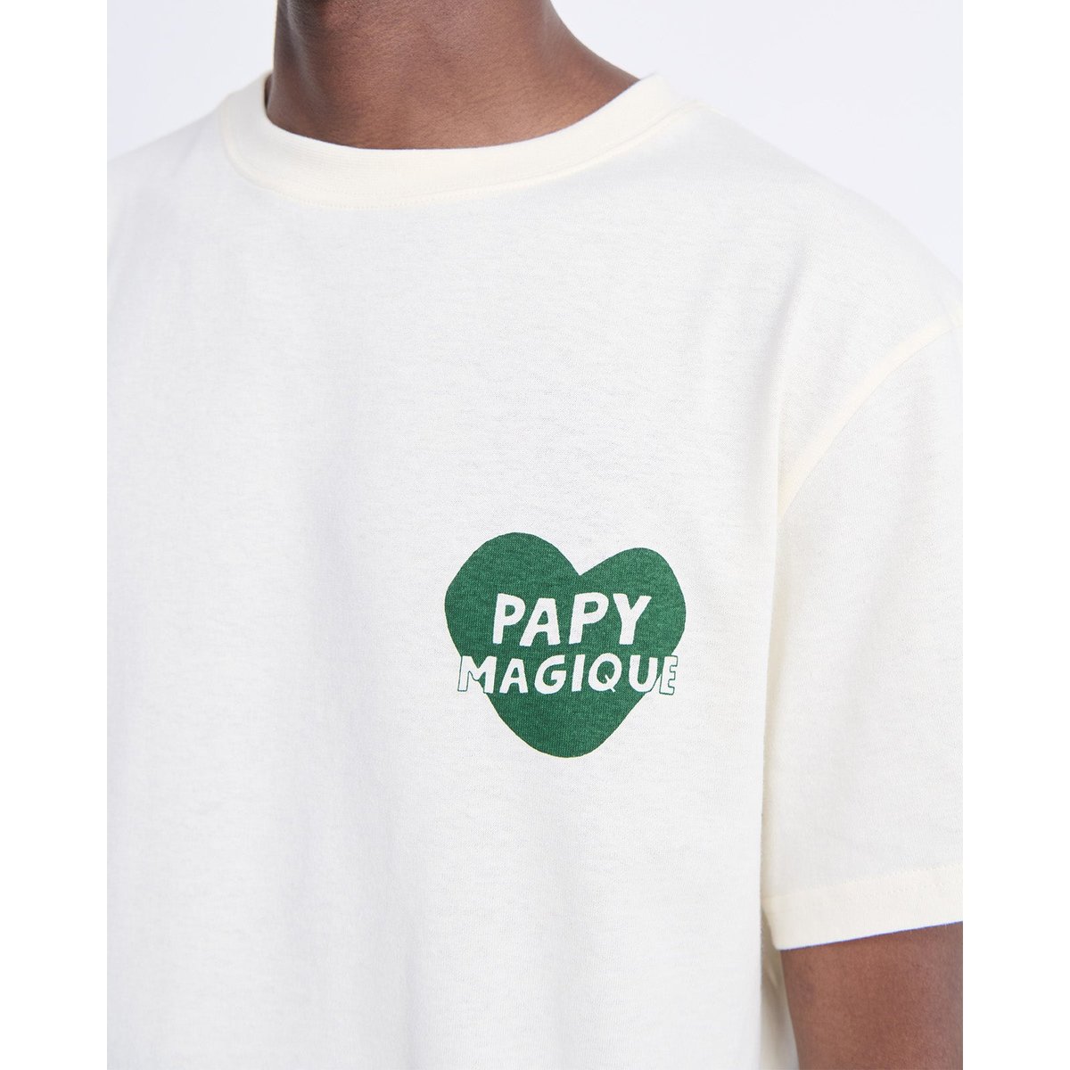 T-shirt Papy magique en coton bio beige crème, EMOI EMOI