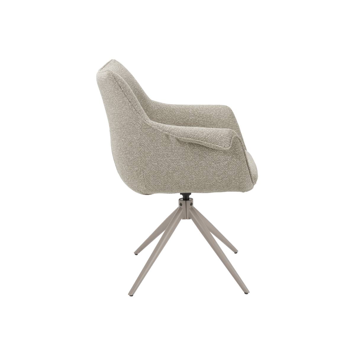 Lot de 2 chaises en tissu FLORINE beige, MADE IN MEUBLES