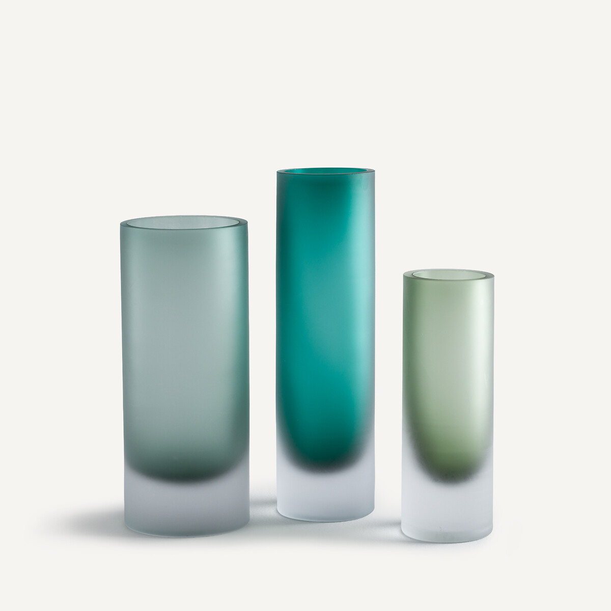 Audran Frosted Blown Glass Vase olive green, AM.PM