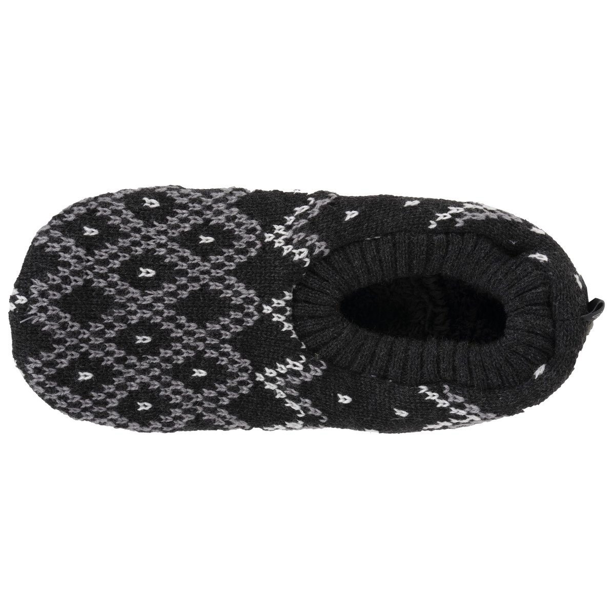 Chaussettes d'intérieur maille jacquard, picots antidérapants gris, ISOTONER