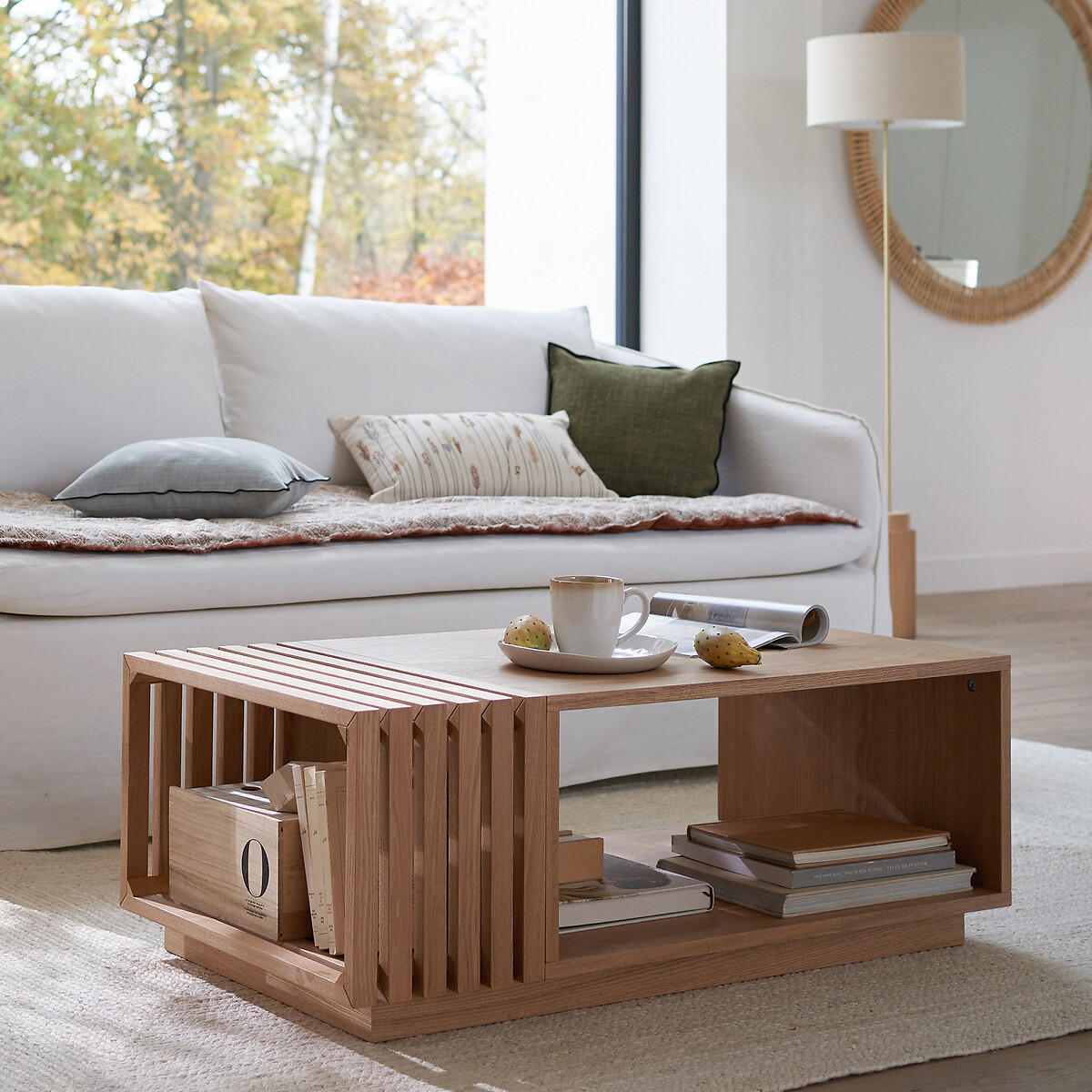 Table basse plaqué frêne, Theonie naturel, LA REDOUTE INTERIEURS
