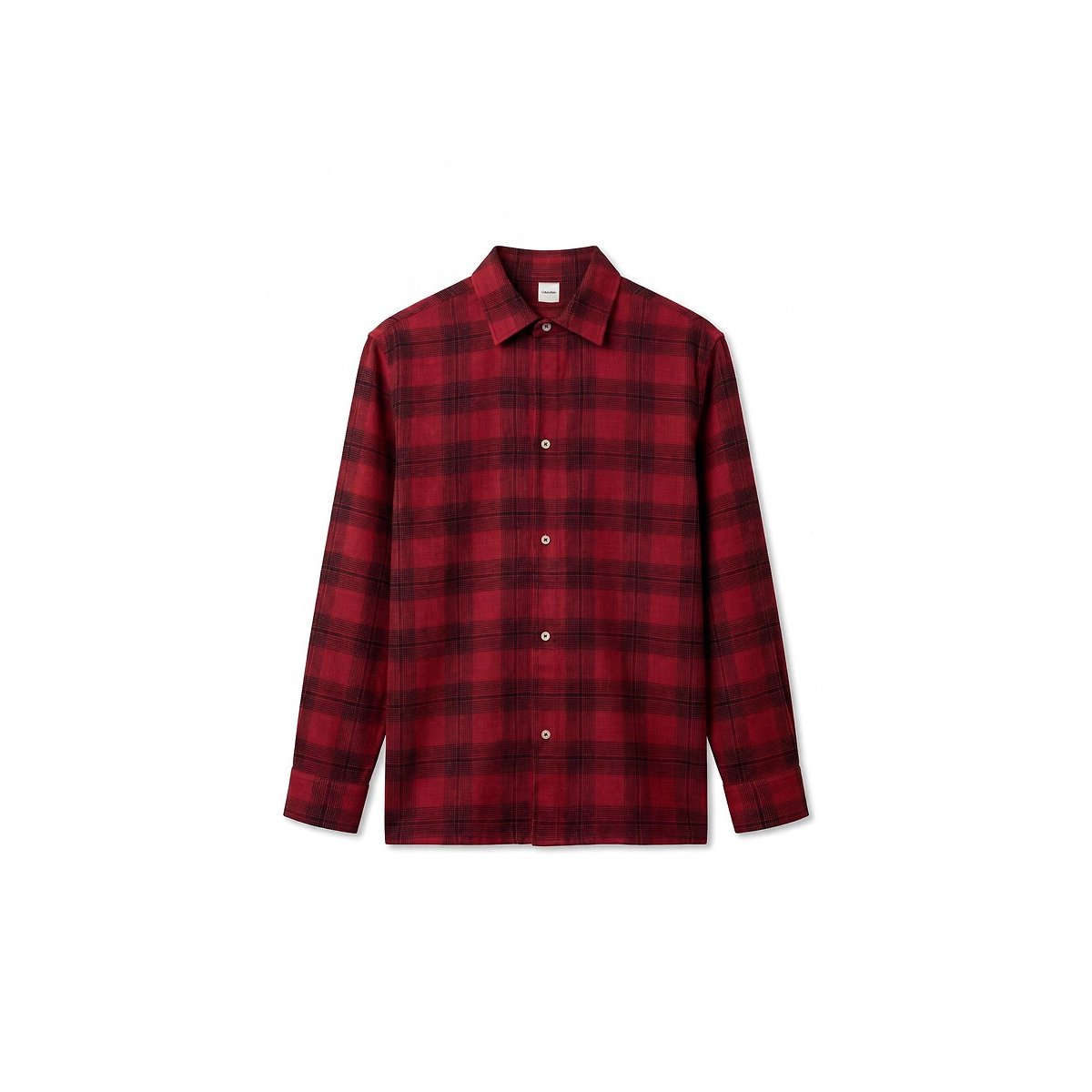 Chemise de pyjama, en flanelle de coton carreaux bordeaux, CALVIN KLEIN UNDERWEAR