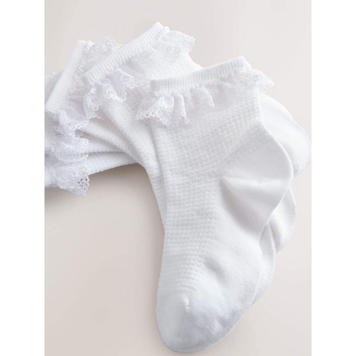 Socquettes coton à volants, 10 paires blanc, NEXT