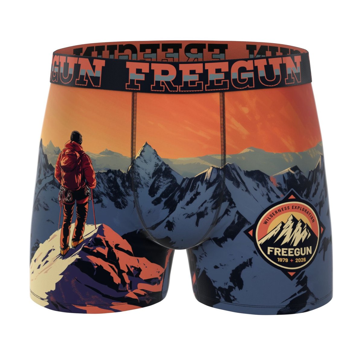 Lot De 3 Boxers Microfibre orange/bleu/beige/kaki/blanc/rouge, FREEGUN