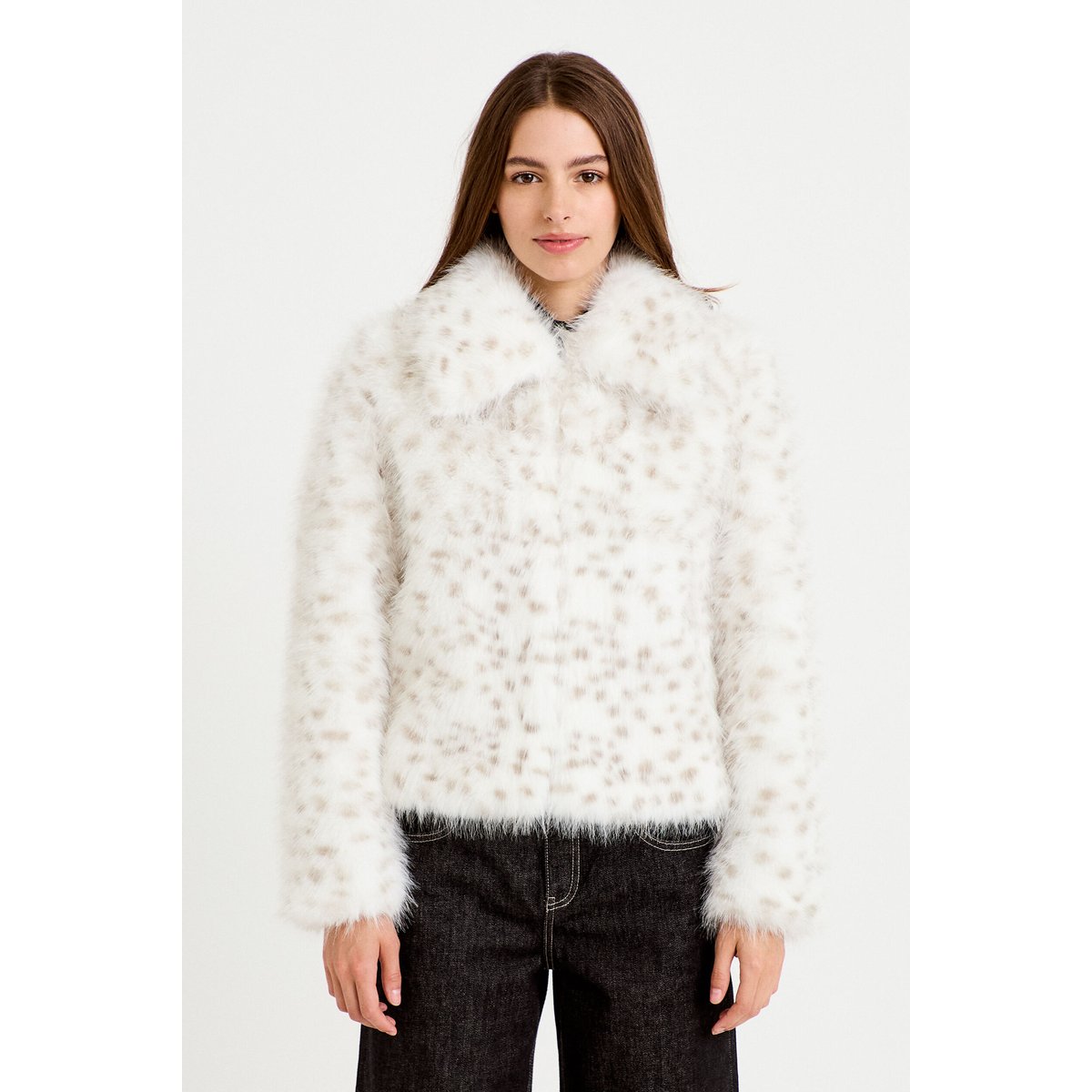 Veste oversize col tailleur beige, CACHE CACHE