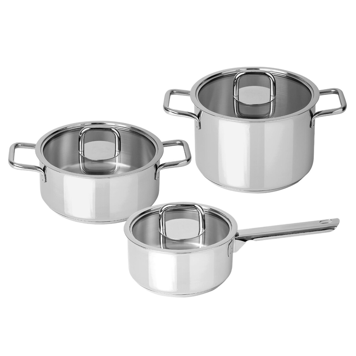 Trem de cozinha Comfort Glass (3 peças), SILAMPOS inox, SILAMPOS