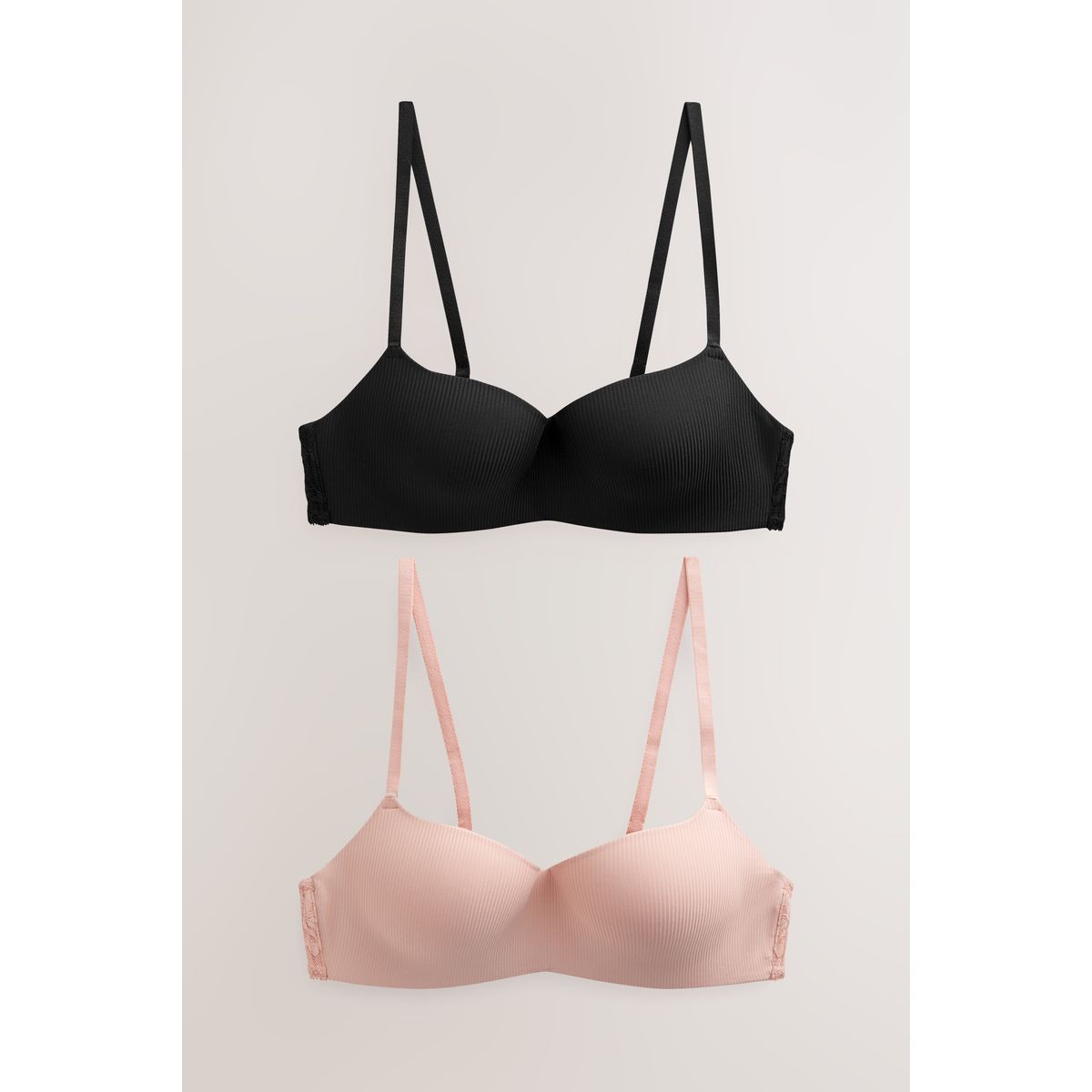 Soutien-gorge sans armatures, lot de 2 noir/rose, NEXT