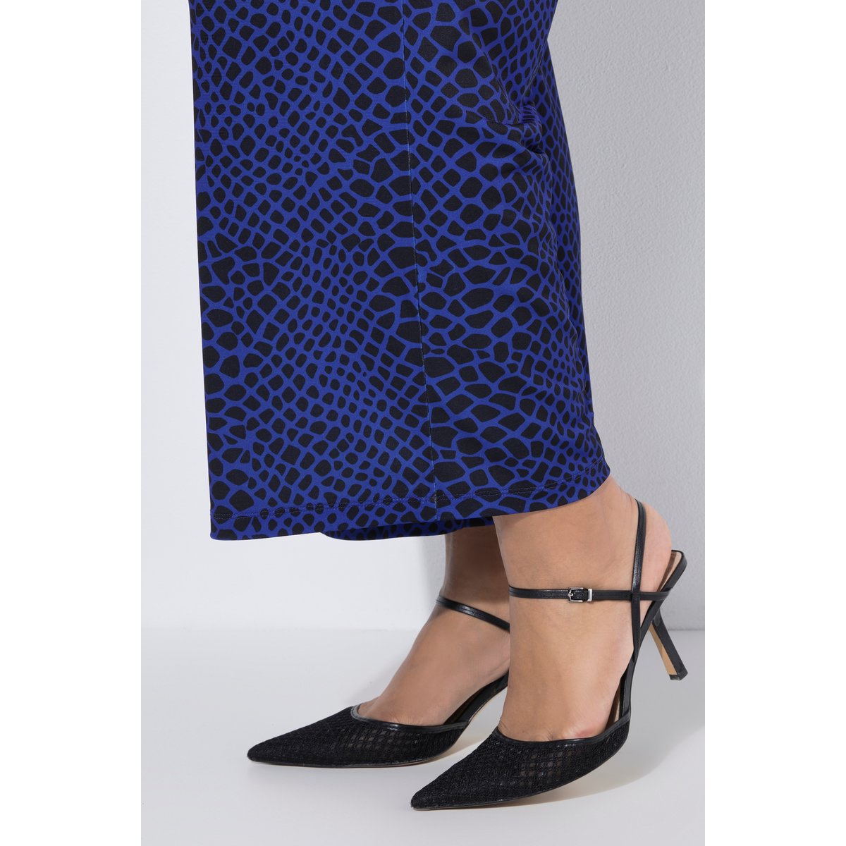 Pantalon en jersey, motif peau de serpent noir, ULLA POPKEN
