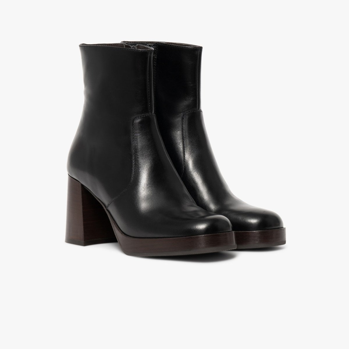 Boots À Talon en cuir EZRA noir, BOCAGE